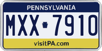 PA license plate MXX7910