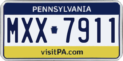 PA license plate MXX7911