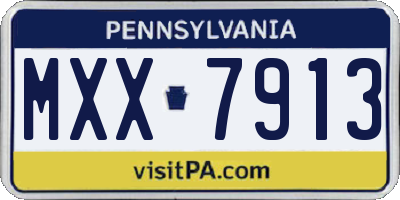 PA license plate MXX7913
