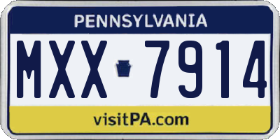 PA license plate MXX7914