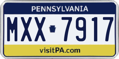 PA license plate MXX7917