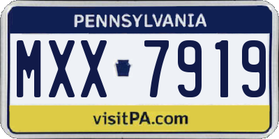 PA license plate MXX7919