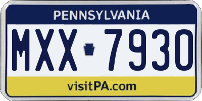 PA license plate MXX7930