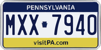 PA license plate MXX7940
