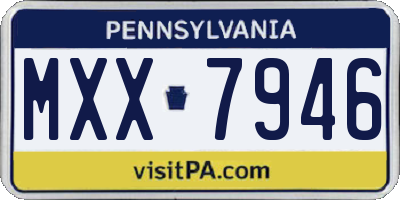 PA license plate MXX7946