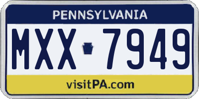 PA license plate MXX7949