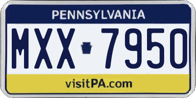 PA license plate MXX7950
