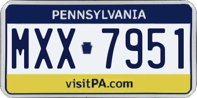 PA license plate MXX7951