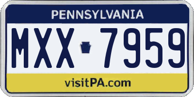 PA license plate MXX7959