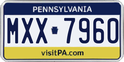 PA license plate MXX7960