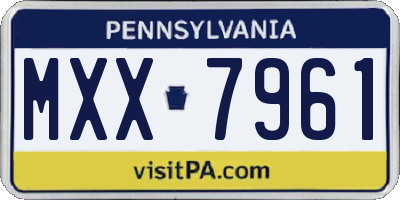 PA license plate MXX7961