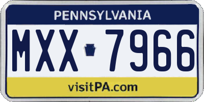 PA license plate MXX7966