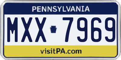 PA license plate MXX7969