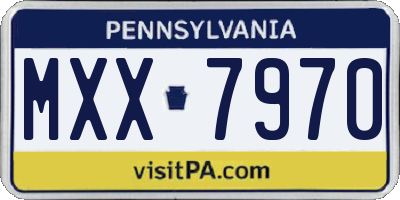 PA license plate MXX7970