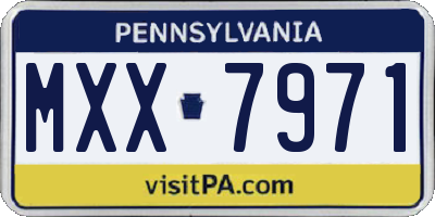 PA license plate MXX7971