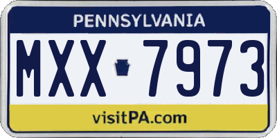 PA license plate MXX7973