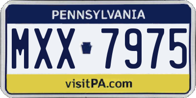 PA license plate MXX7975