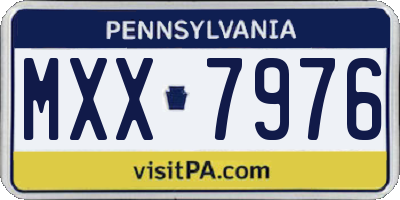PA license plate MXX7976