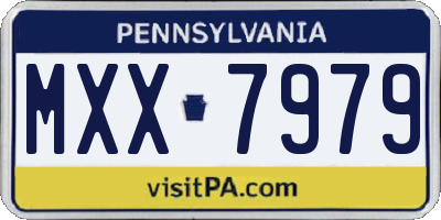 PA license plate MXX7979