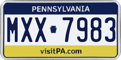 PA license plate MXX7983