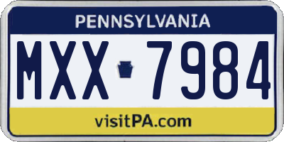 PA license plate MXX7984