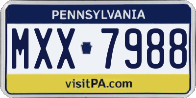 PA license plate MXX7988