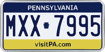PA license plate MXX7995