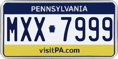 PA license plate MXX7999