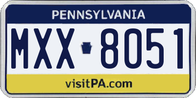 PA license plate MXX8051