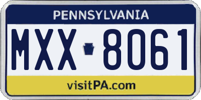 PA license plate MXX8061