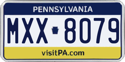 PA license plate MXX8079