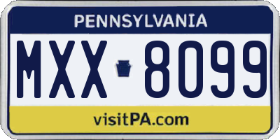 PA license plate MXX8099