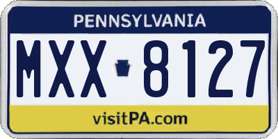 PA license plate MXX8127