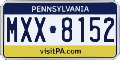 PA license plate MXX8152