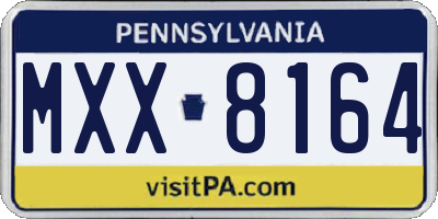 PA license plate MXX8164