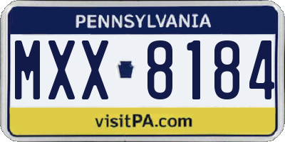 PA license plate MXX8184