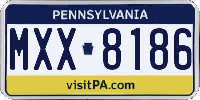 PA license plate MXX8186