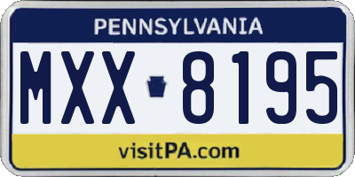 PA license plate MXX8195