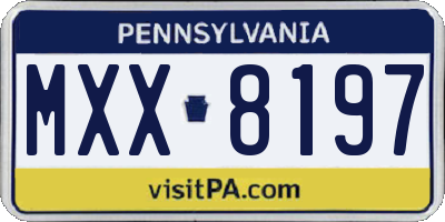 PA license plate MXX8197