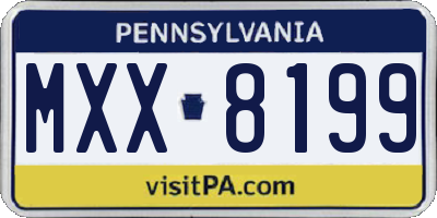 PA license plate MXX8199