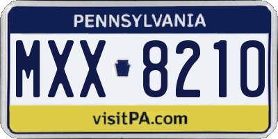PA license plate MXX8210