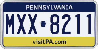 PA license plate MXX8211