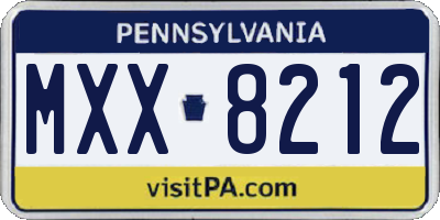 PA license plate MXX8212