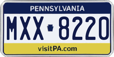 PA license plate MXX8220