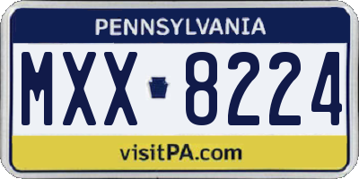 PA license plate MXX8224
