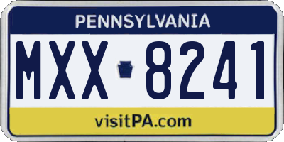 PA license plate MXX8241