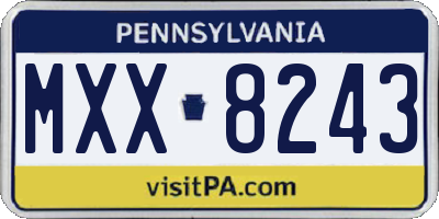 PA license plate MXX8243