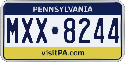 PA license plate MXX8244