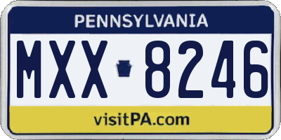 PA license plate MXX8246