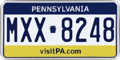PA license plate MXX8248